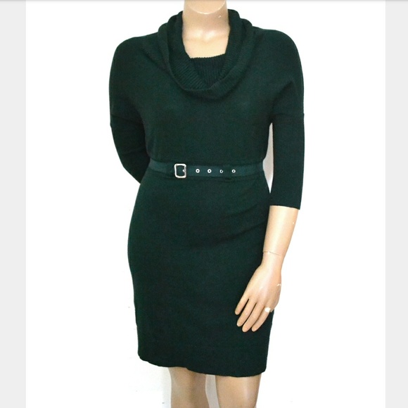 dressbarn Dresses & Skirts - 🚚MOVING! Dressbarn M, Green Sweater Cowl Mini